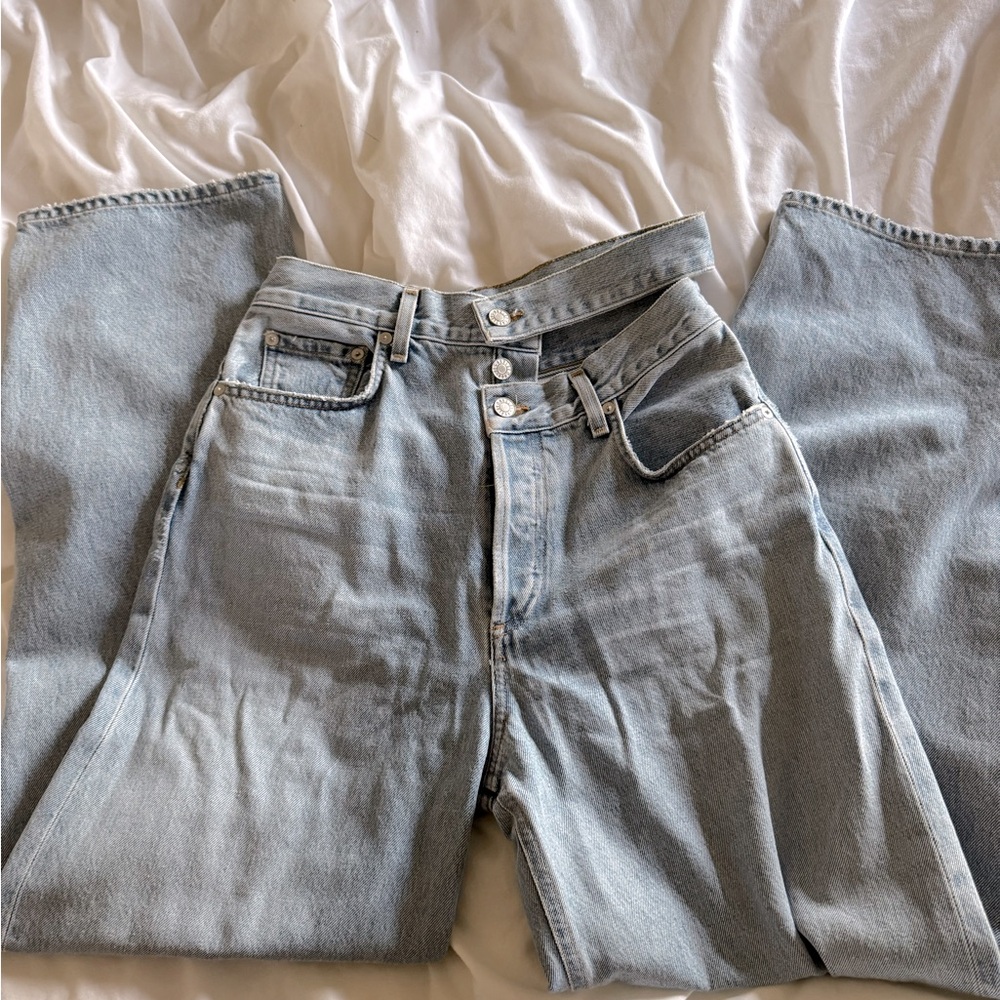 AGOLDE broken waist band jeans